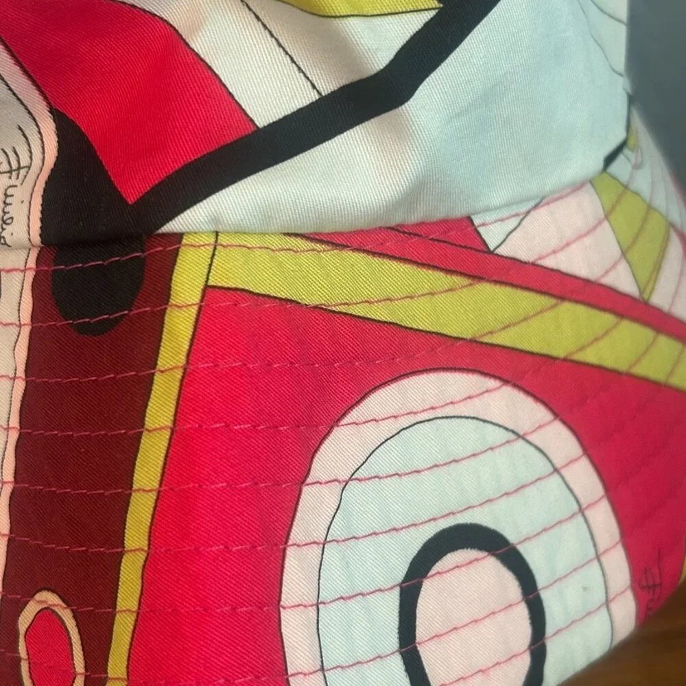 Emilio Pucci Multicolor Pink Red Yellow Patterned Bucket Hat